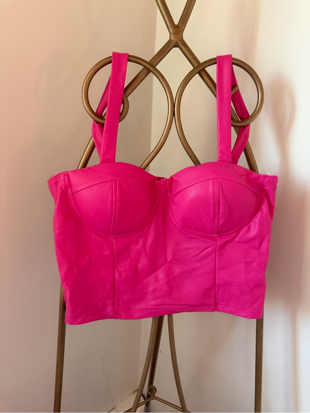 Shinestar Hot Pink Bustier Crop Top